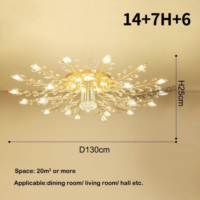 Kristallen Blad Luxury K9 Crystal Chandelier Lamp