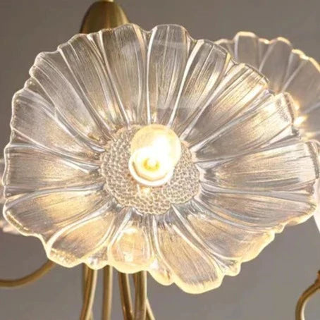 Modern Lotus Glass Flowers LED Chandelier