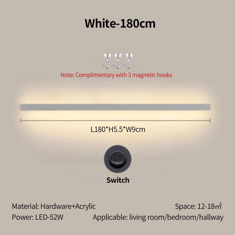 Simple Long Strip Shelf Eye Protection Wall Lamp
