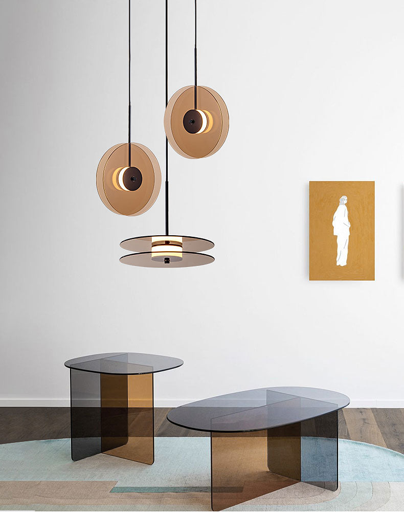 Radiant Glass Disk Pendant Light