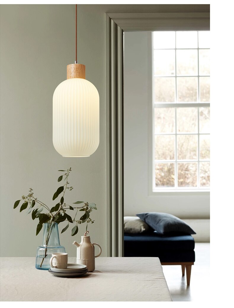 White Loft Glass Lampshade Pendant Lamp