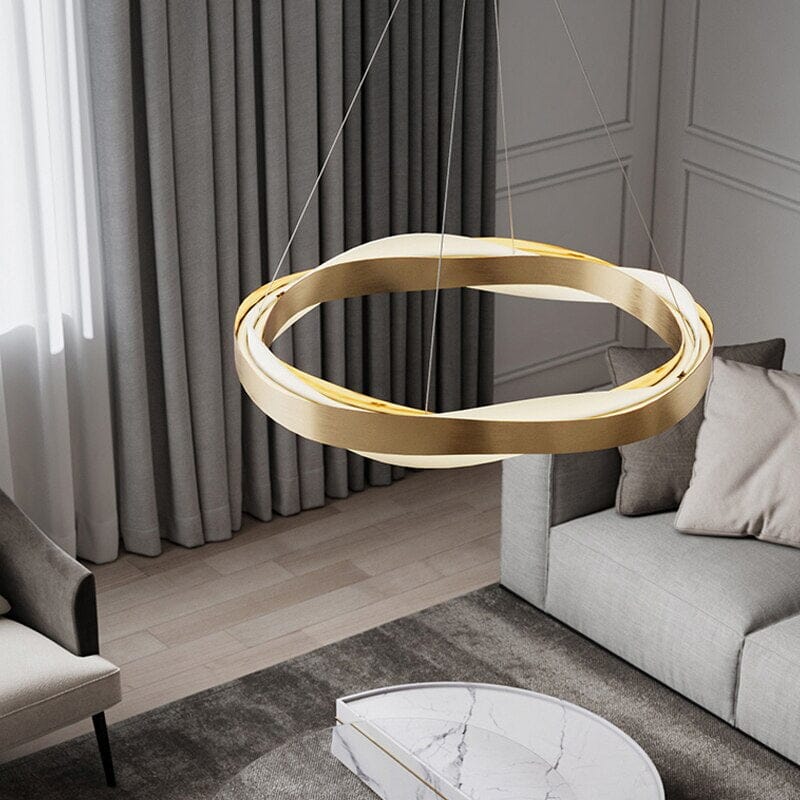 Modern Stainless Steel Rings LED Chandelier Lights
