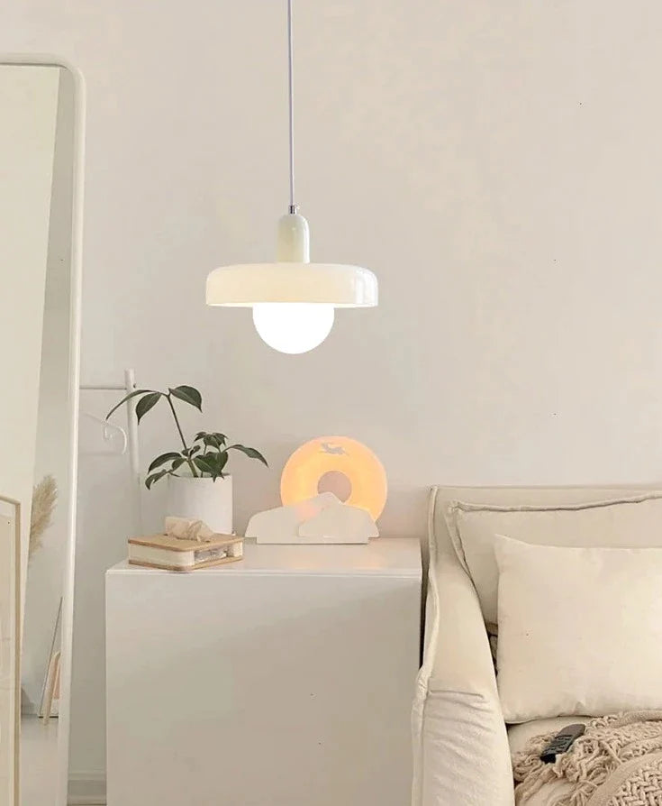 Vintage Scandinavian Glass Pendant Light