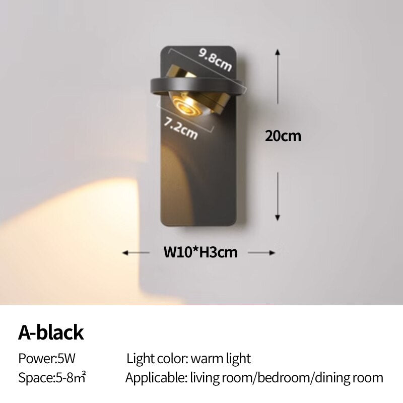 Modern Acrylic LED Simple Rotatable Wall Lamp