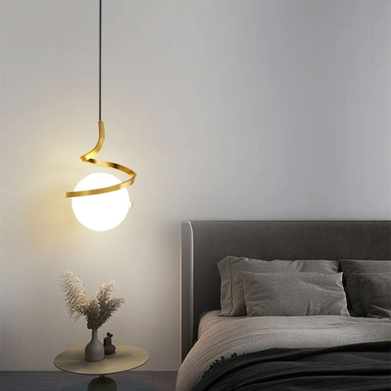 Nordic LED Spiral Holding Globe Pendant Lights