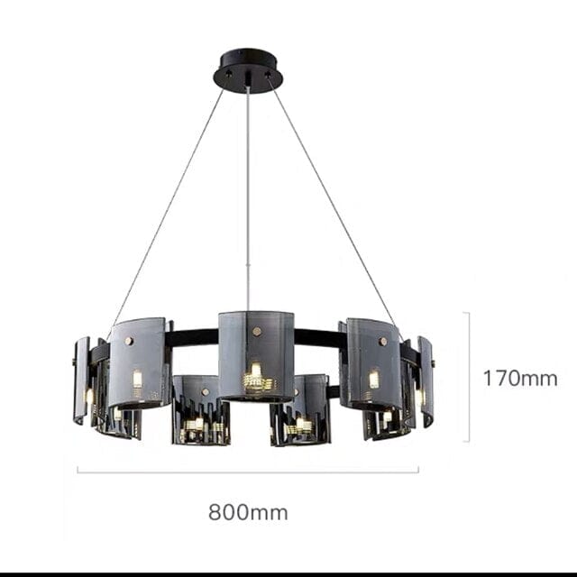 Scandinavian Square Glass Round Ceiling Chandelier