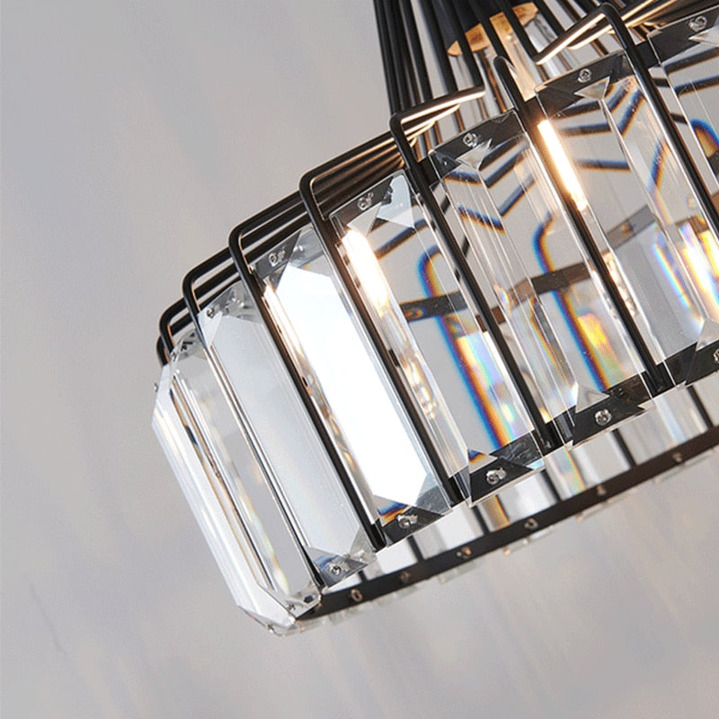 Contemporary Circular Crystal Pendant Light