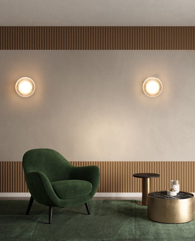 Round Textured Glass Wall Lamp