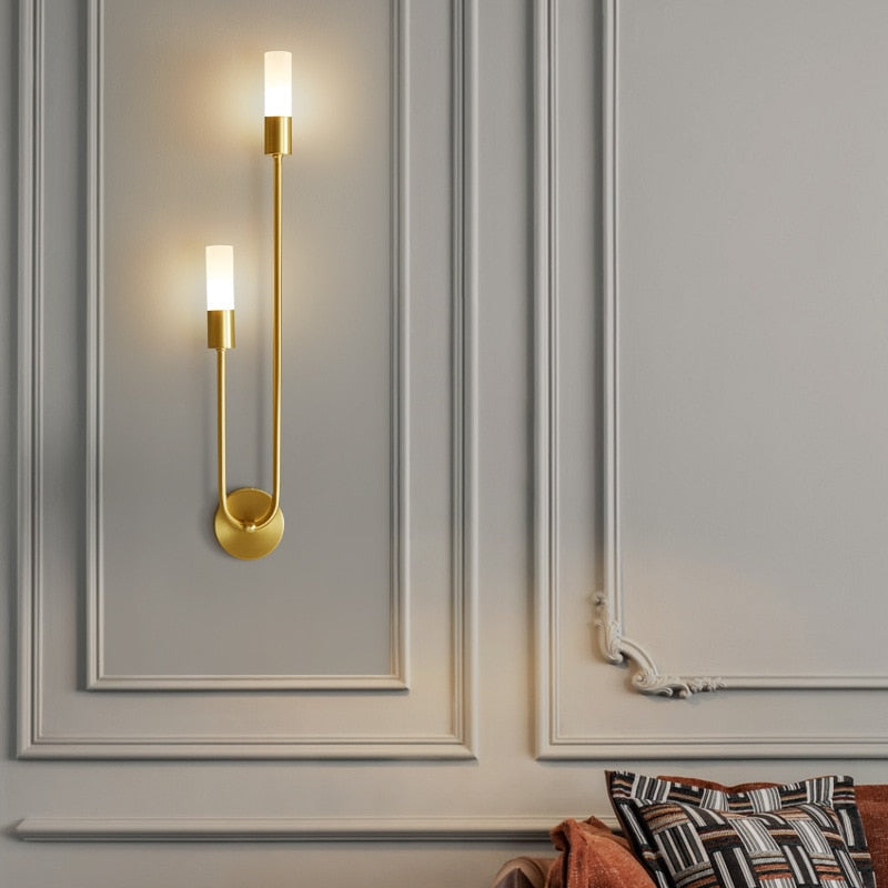 Modern Copper U-Shape Luster LED Wall Lamp