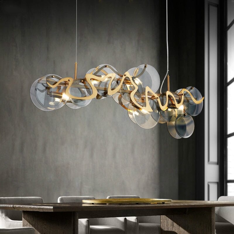 Creative Glass Lustre Gold Iron Chandelier Lamp