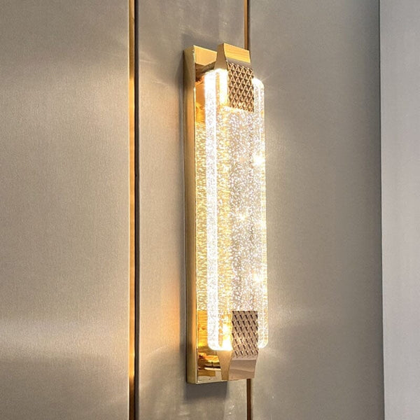 Modern Luxury Crystal Rectangular Bubble Wall Lamp