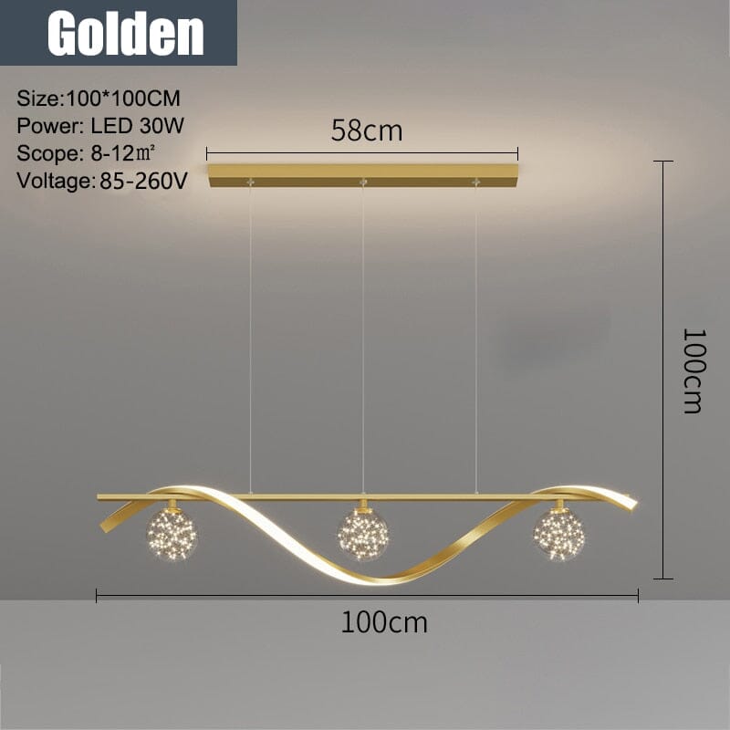 Luxury Stars Clear Glass Ball twisted Strip Chandelier