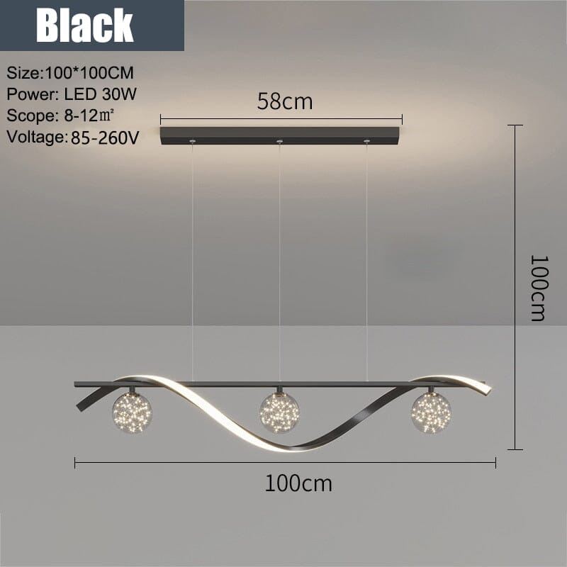 Luxury Stars Clear Glass Ball twisted Strip Chandelier