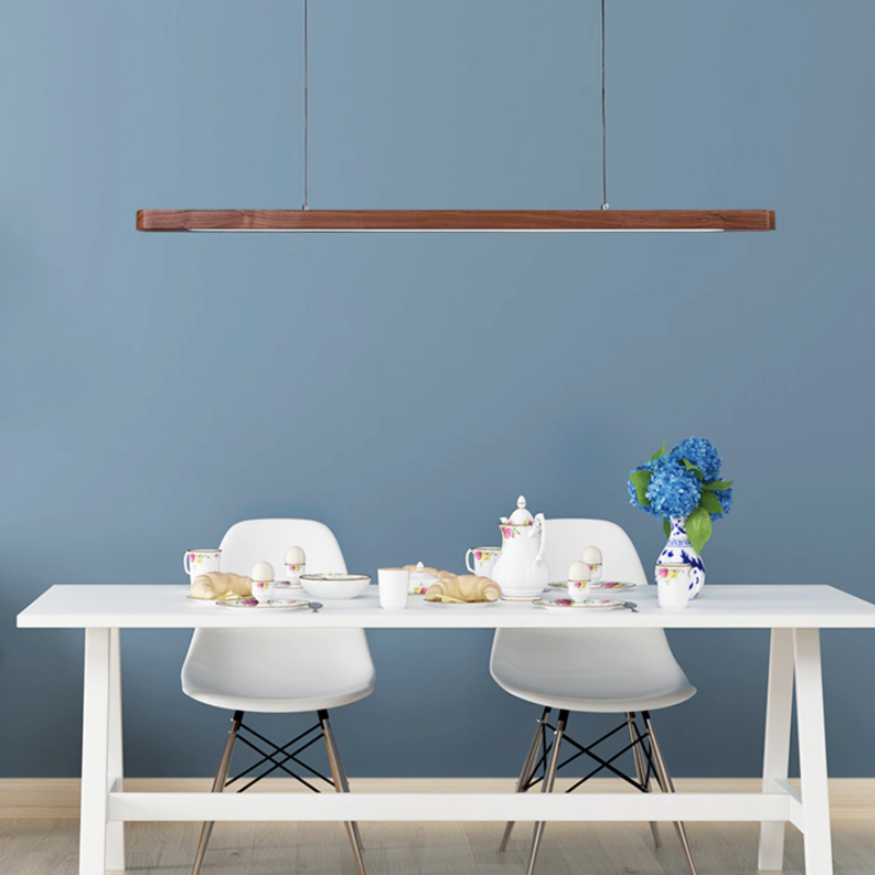 Wood Linear Suspension Rounded Chandelier