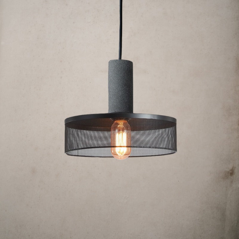 Iron Lampshade Cement Bar Pendant Lamp