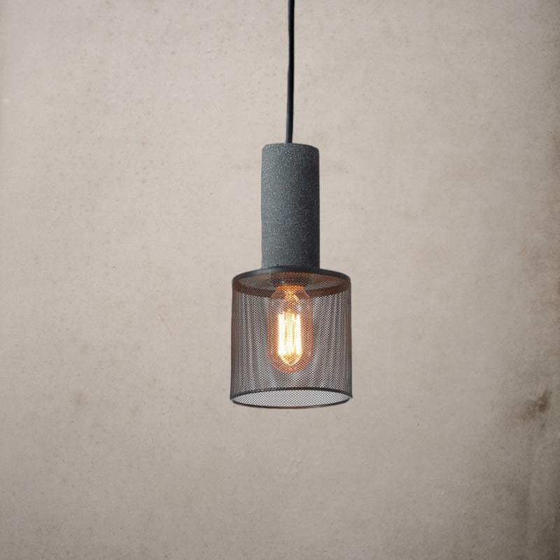 Iron Lampshade Cement Bar Pendant Lamp