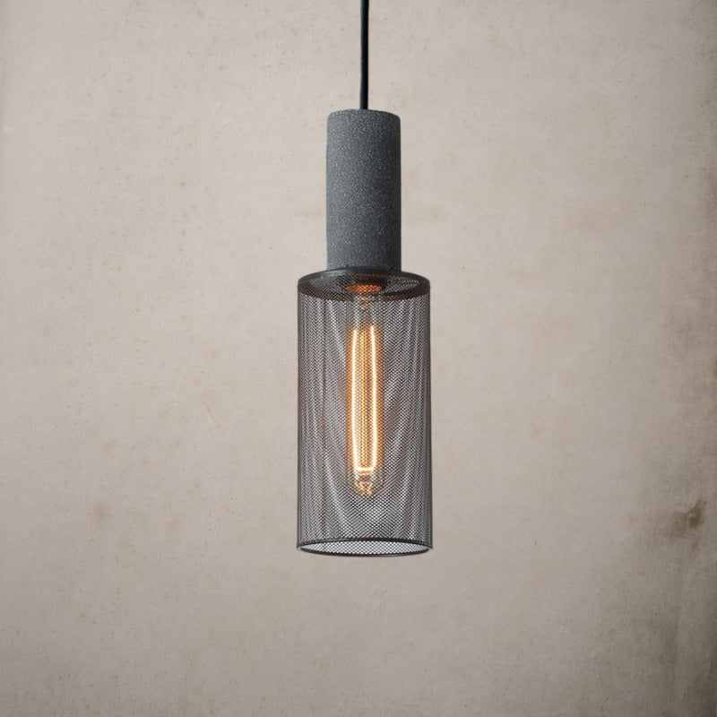 Iron Lampshade Cement Bar Pendant Lamp