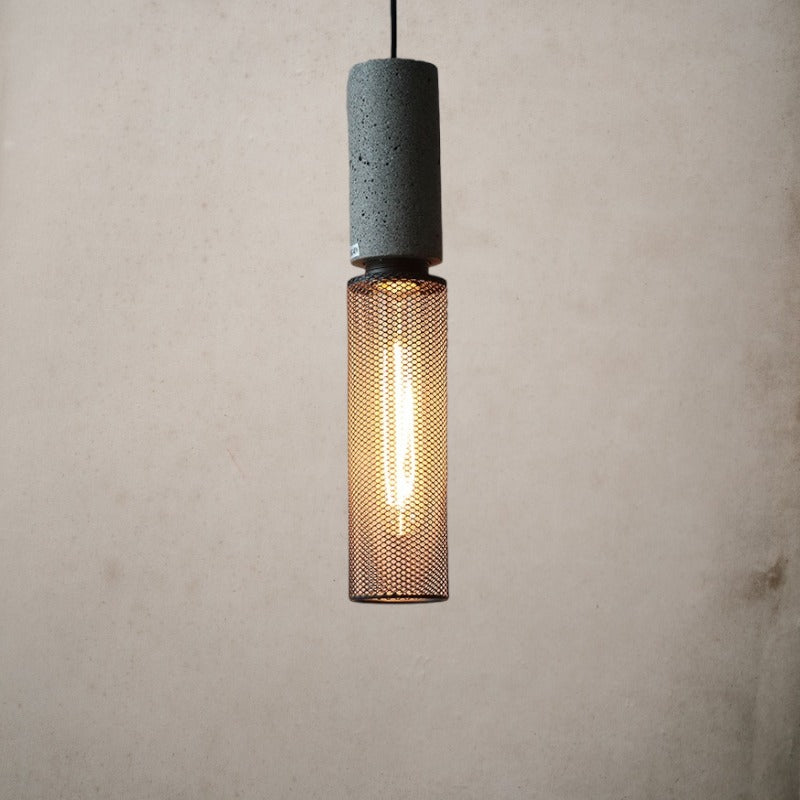 Iron Lampshade Cement Bar Pendant Lamp