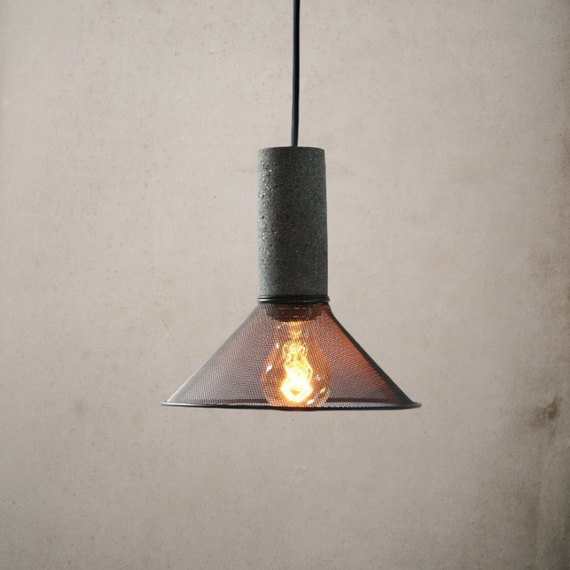 Iron Lampshade Cement Bar Pendant Lamp