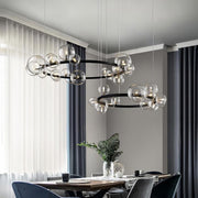 LED Art Deco Glass Bubbles Round Chandelier