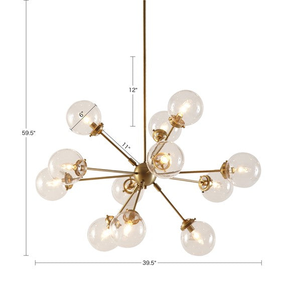 Oversized 12 Globe Bulbs Chandelier