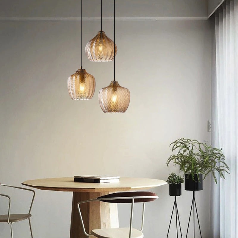 Contemporary Zigzag Glass Pendant Light