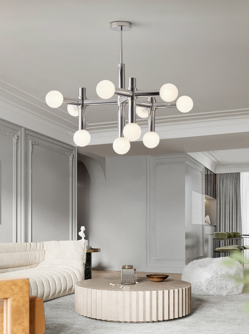 Chrome Glass Ball Chandelier