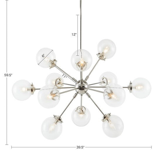 Oversized 12 Globe Bulbs Chandelier