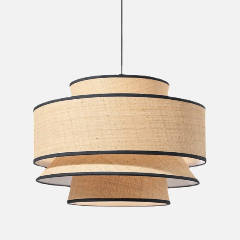 Contemporary LED Rattan Pendant Lights