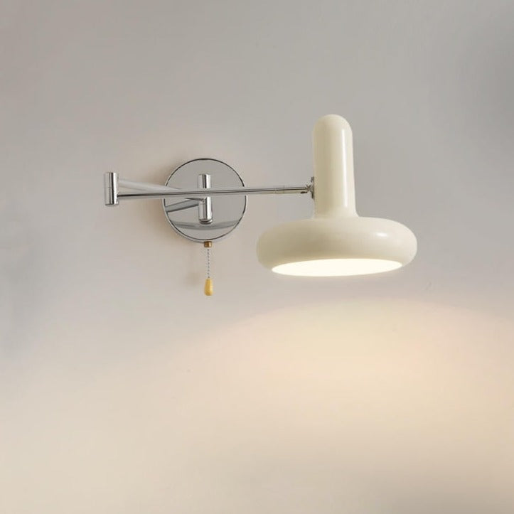 Swing Arm White Capsule Wall Lamp