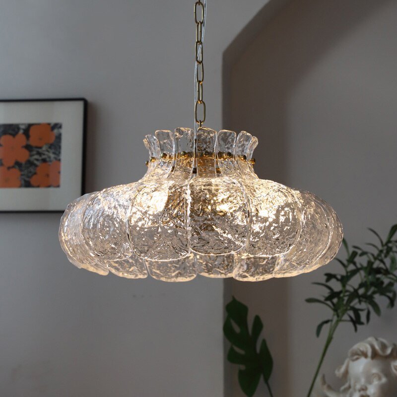 Retro French Glass Ice-Melting Pendant Lights