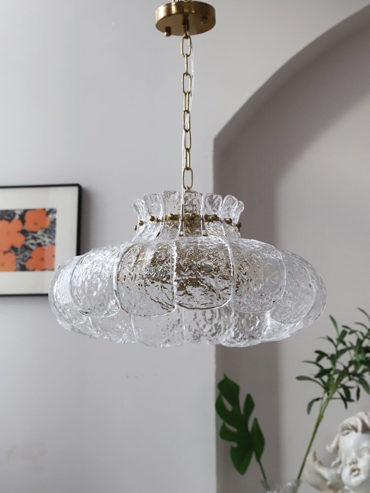 Retro French Glass Ice-Melting Pendant Lights