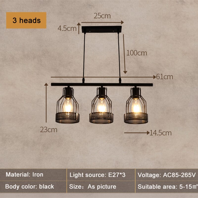 Industrial Style Loft Multi-Heads Chandelier Lamp