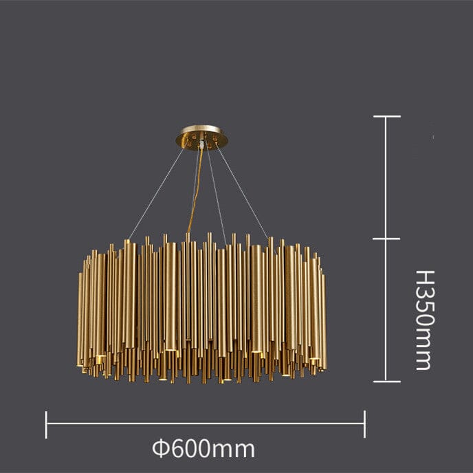 Stainless Steel Gold Aluminum Alloy Tube Chandelier