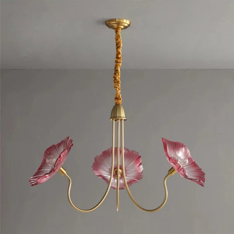 Modern Lotus Glass Flowers LED Chandelier