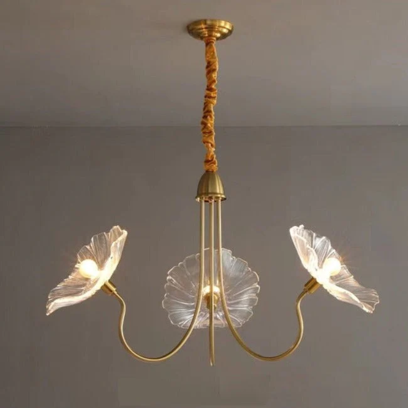 Modern Lotus Glass Flowers LED Chandelier