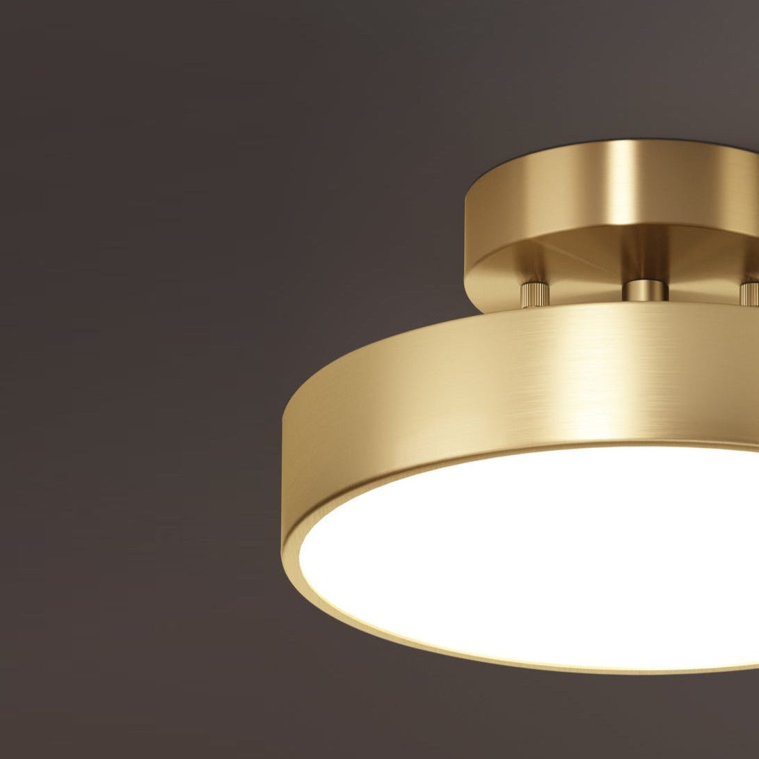 Round Copper Golden Ceiling Lamp