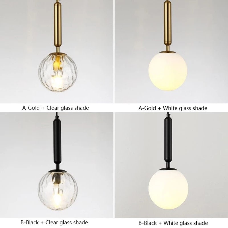 Wall Nordic Brass Lamp ,Iron & Glass Bedside Lights, Scandinavian Lamp Design, Modern Pendant Lights, Bedroom Area Lamps, Chandelier Bulb In