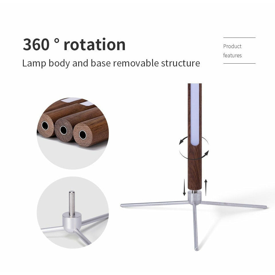 Modern Standing Floor Lamp LED Wooden Standing Floor Lamp Solid Wood Art Decor Atmosphere light 360 adjustable portable Ambient lamps