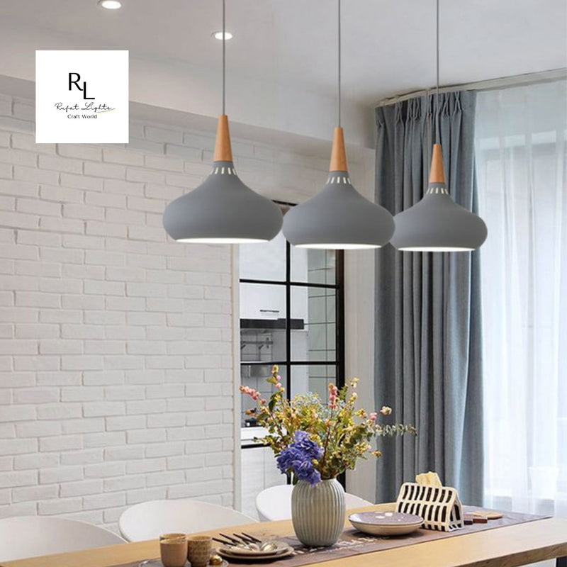 Nordic Wood Metal Pendant Lights, Dining Area Lamps, Pendant Lamps, Ceiling Lights, kitchen aisle/Living Room/Restaurant/Bar Light (No Bulb)