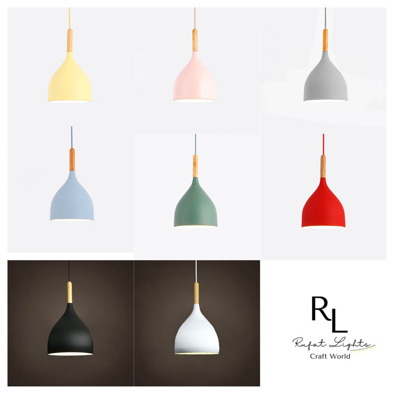 Nordic Wood Macaroon Lights, Dining Area Lamps, Pendant Lamps, Ceiling Lights, Living Room/Restaurant/Bar Light/Hotel/Store (No Bulb)