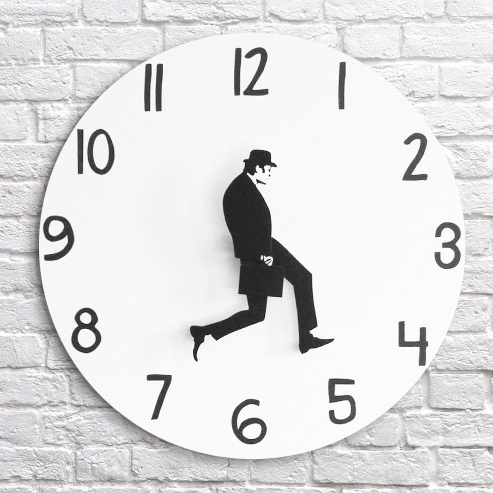 Funny Wall Clock, Funny Clock, Minimalist Clock, Round Wall Clock, Funny, Kids Wall Clock, Black White Clock, Housewarming, Christmas Gift