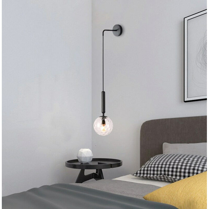 Wall Nordic Brass Lamp ,Iron & Glass Bedside Lights, Scandinavian Lamp Design, Modern Pendant Lights, Bedroom Area Lamps, Chandelier Bulb In