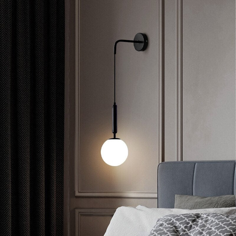 Wall Nordic Brass Lamp ,Iron & Glass Bedside Lights, Scandinavian Lamp Design, Modern Pendant Lights, Bedroom Area Lamps, Chandelier Bulb In