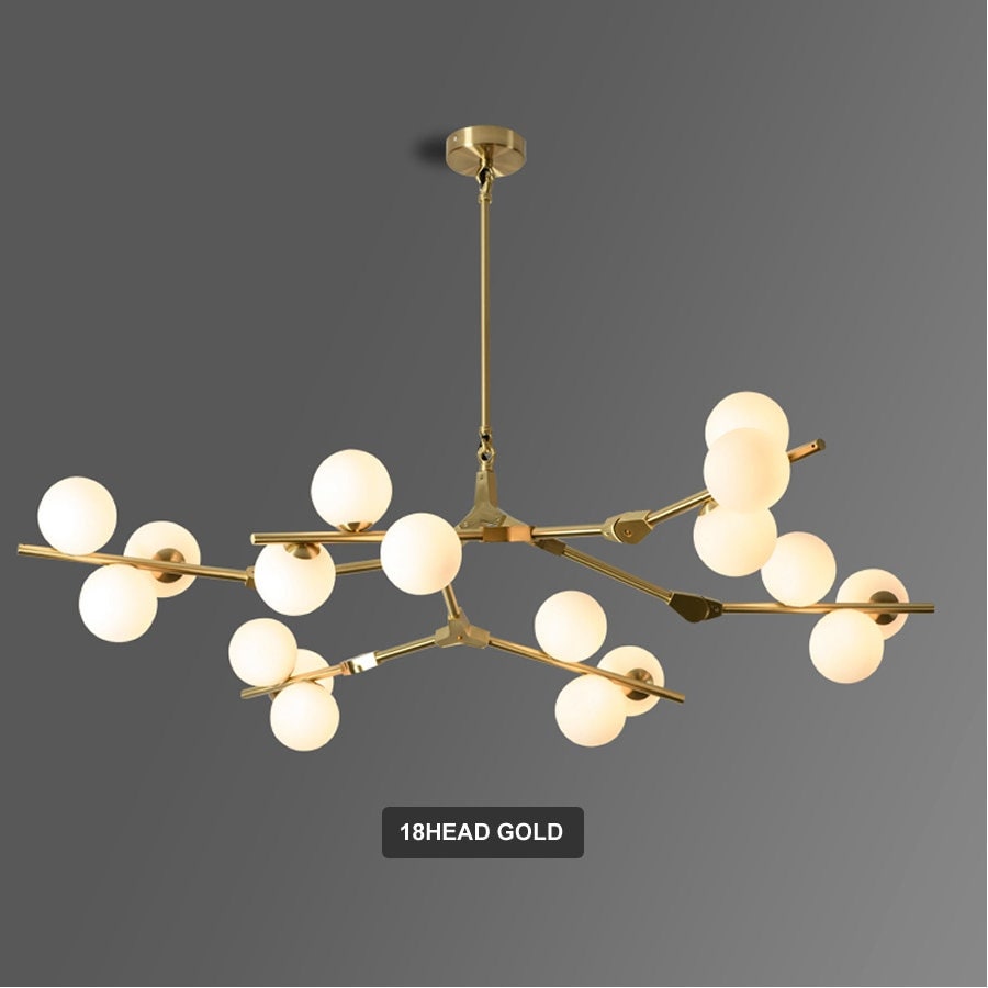 Creative Branch Arm Chandelier 12/18/24 Molecular Balls Light Fixtures Slanted Ceiling, Remodel For Living Room Office Bedroom Dining Room