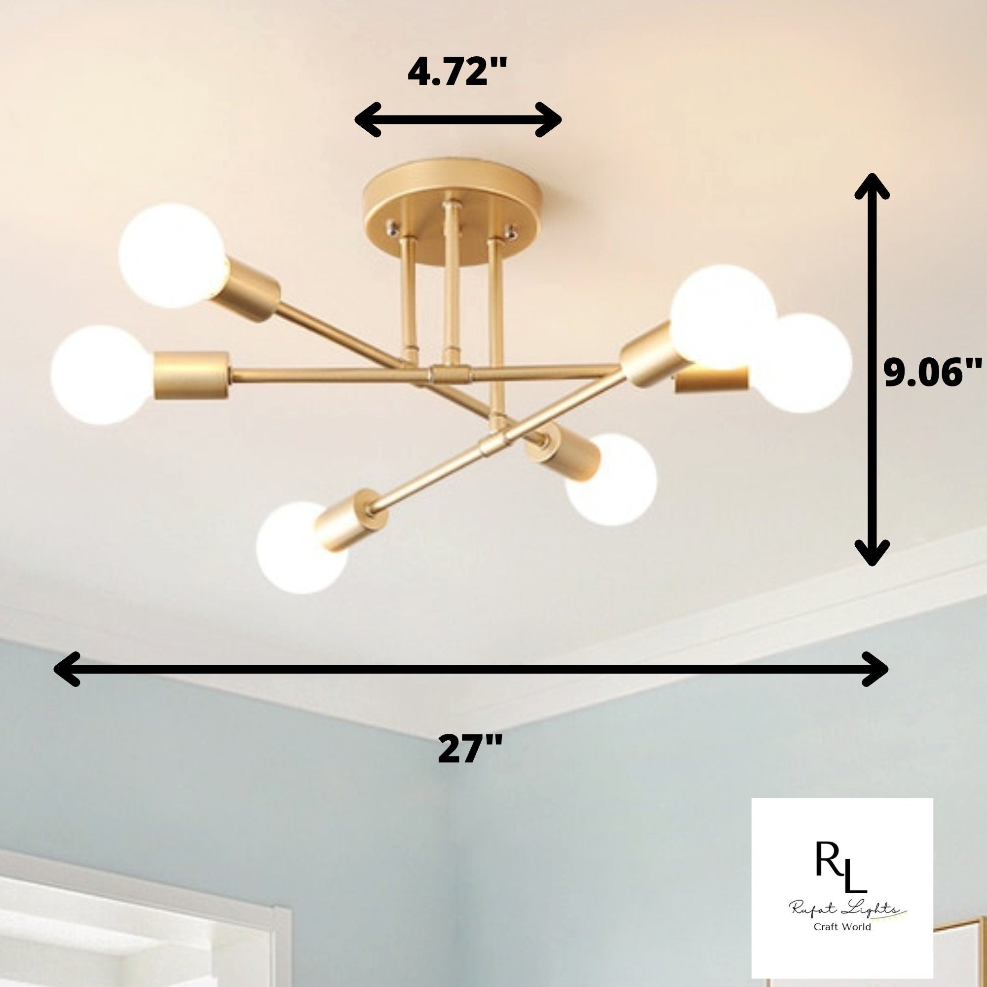 Chandelier Sputnik | Chandelier Lighting | Hanging Light | Mid Century Lighting | Vintage Pendant Chandelier | Pendant Lighting | Nordic
