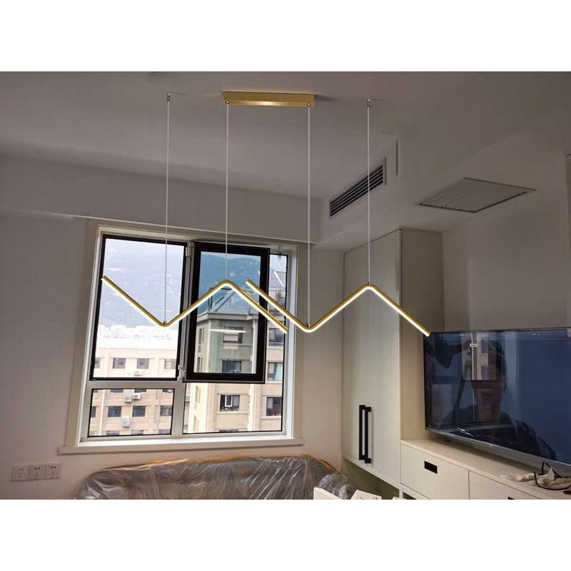Classic ZigZag Kitchen Island Branch Chandelier LED Geometric Chandelier Hanging Pendant LED Light Fixture House Renovation Modern Lighting