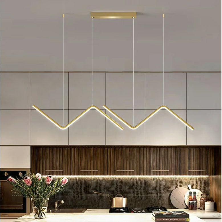 Classic ZigZag Kitchen Island Branch Chandelier LED Geometric Chandelier Hanging Pendant LED Light Fixture House Renovation Modern Lighting