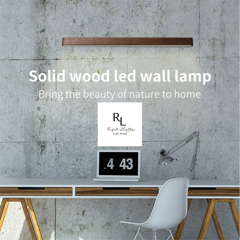 Wooden linear Wall Lamp | Nordic Striped | Solid Wood Lamp | Bedroom Lamp | Bedside Lamp | Bathroom Lamp | Japan Style Lighting Black Walnut