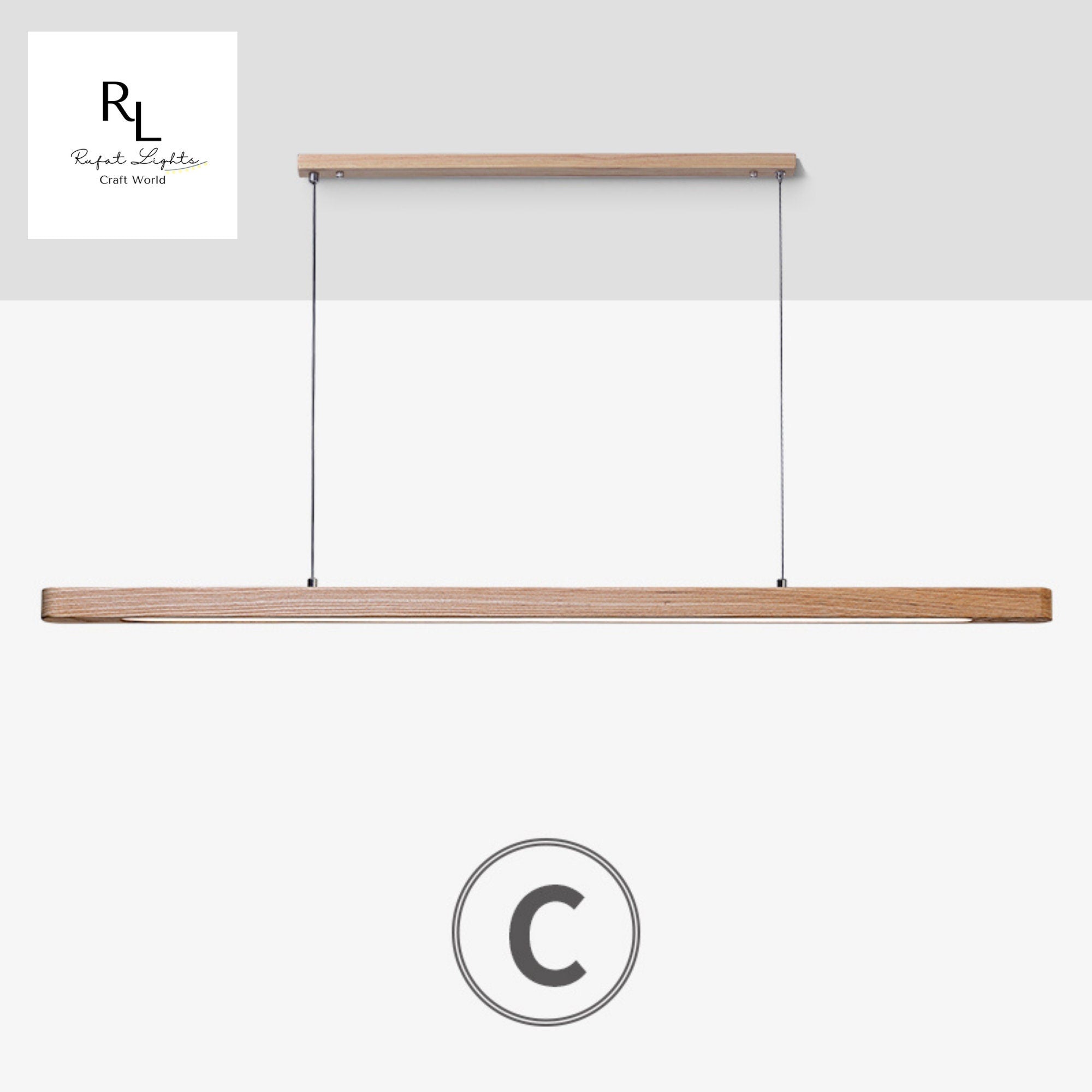 Wood Linear Suspension Rounded Chandelier